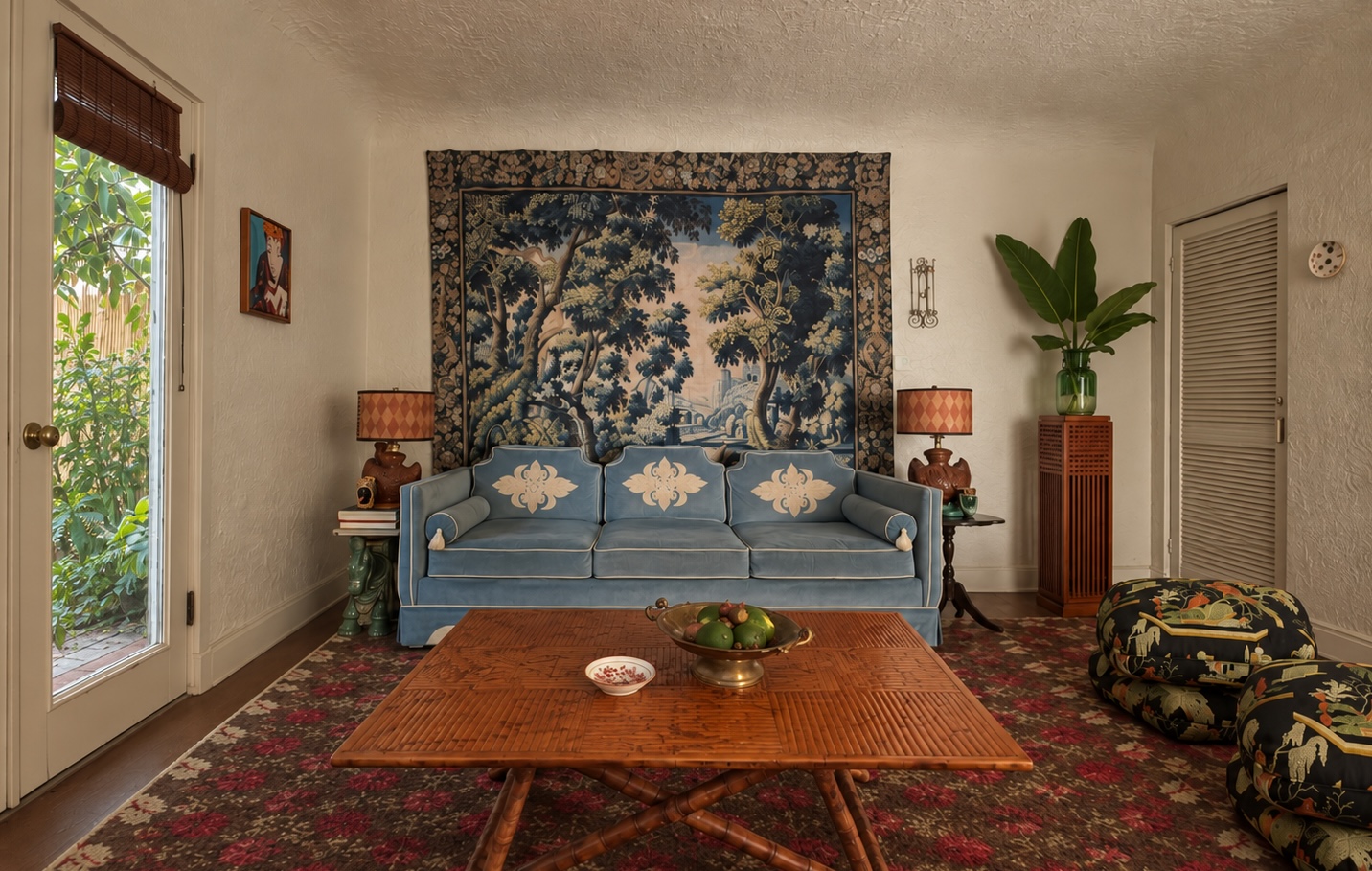 Cozy Blue Sofa Living Room